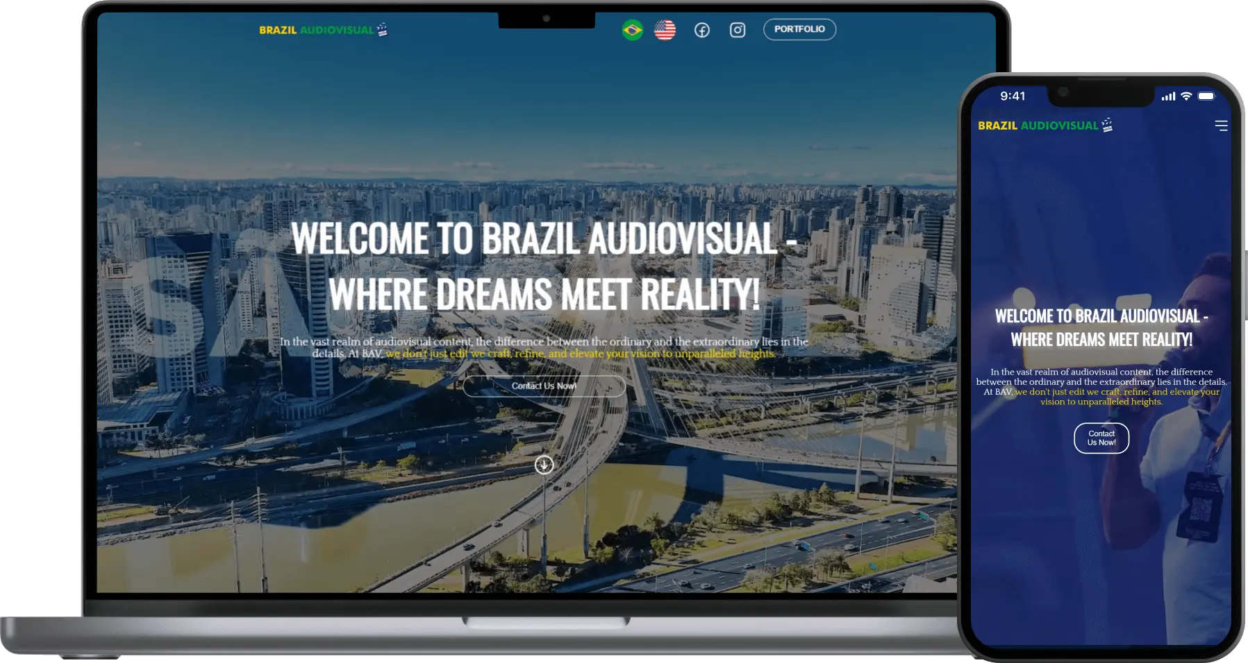 mockup site Brazil Audio Visual